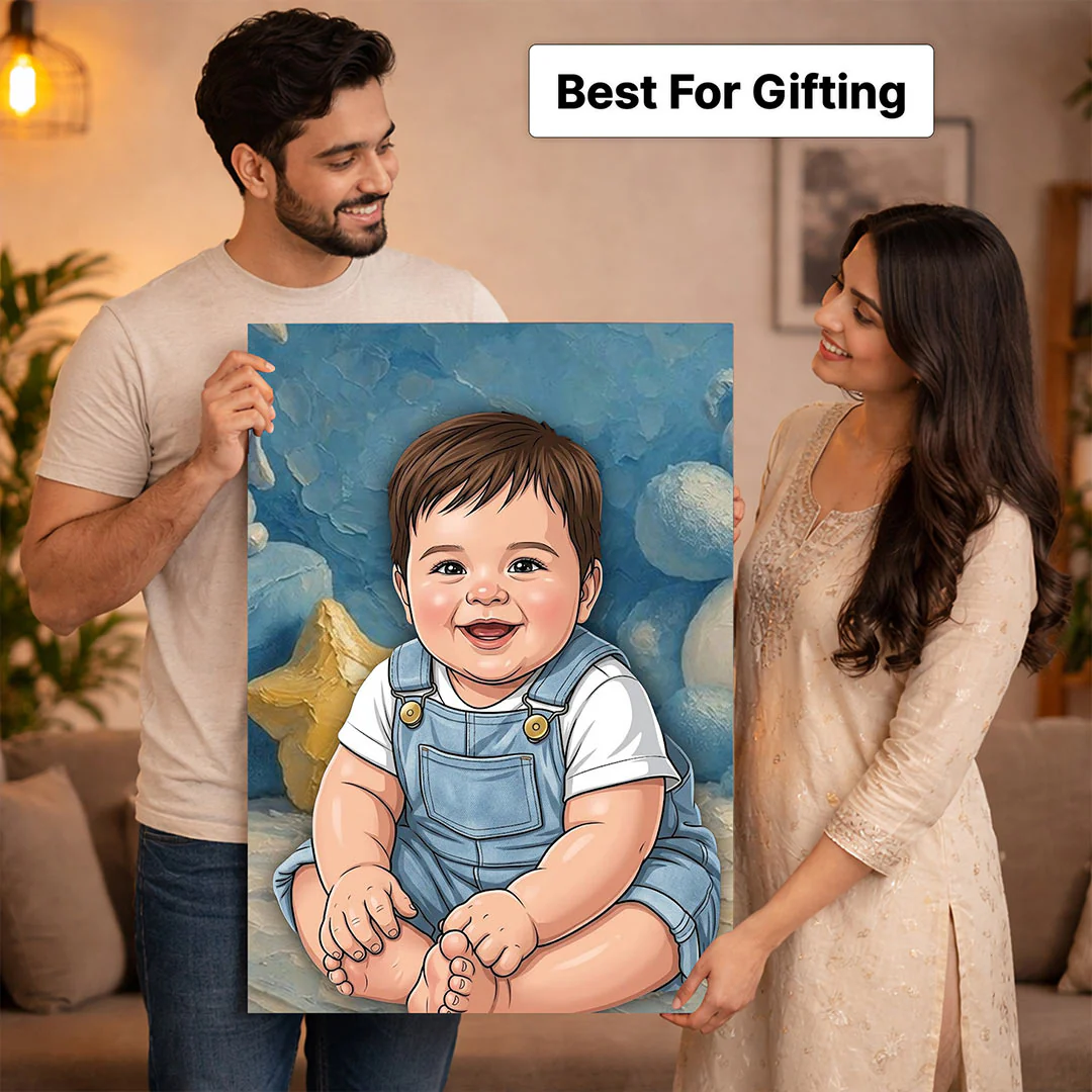 Personalized Baby Cartoon Acrylic Wall Frame (24x36") - Image 4
