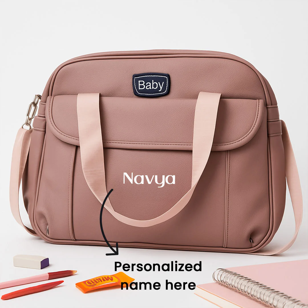Personalized Baby Essentials Organizer Bag – Pink - Image 2