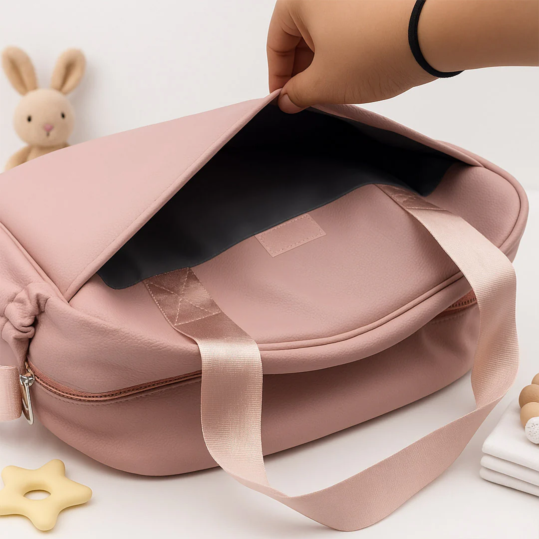 Personalized Baby Essentials Organizer Bag – Pink - Image 3