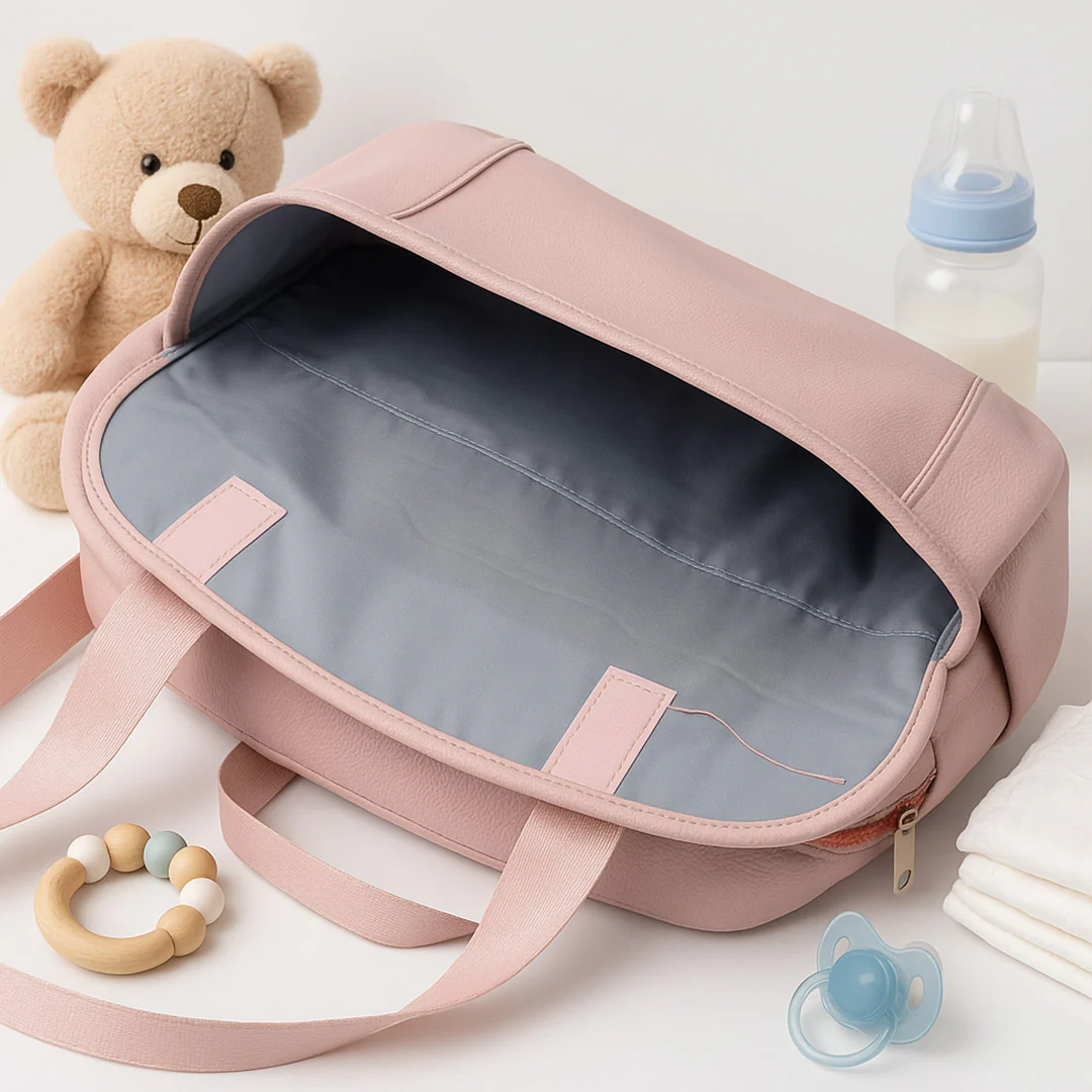 Personalized Baby Essentials Organizer Bag – Pink - Image 5