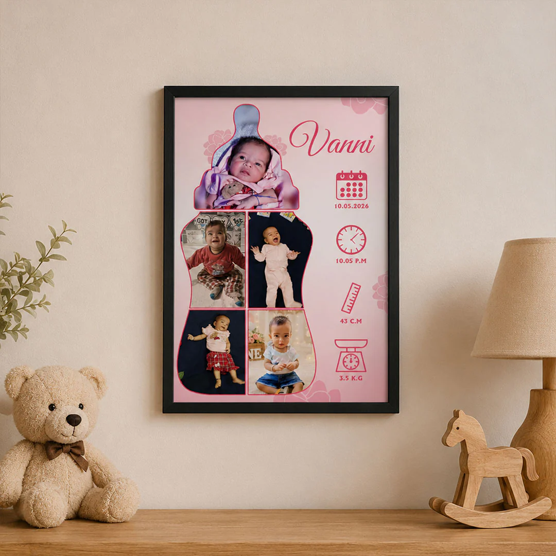Personalized Baby Milestone Photo Frame | Gift for Baby & Parents