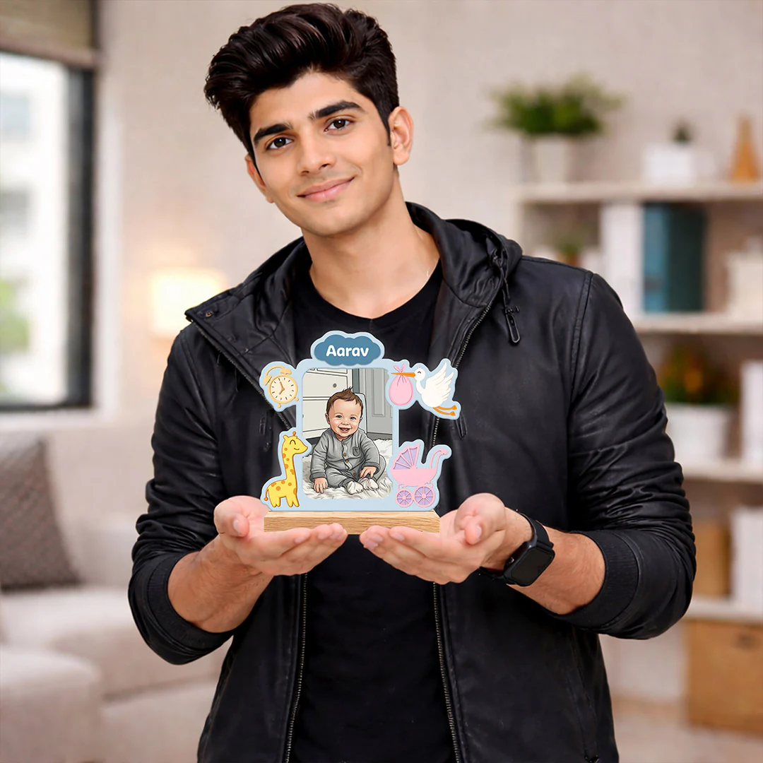 Personalized Baby Photo Cartoon Name Stand (7x6") - Image 5