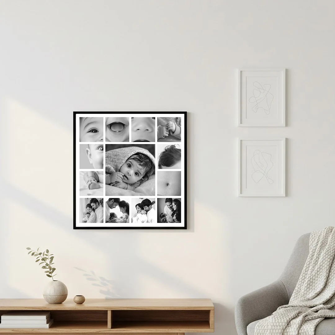 Personalized Baby Photo Collage Wall Frame (9×9”)
