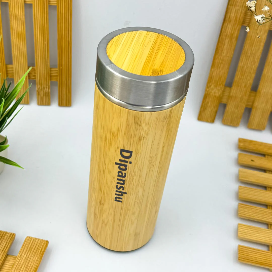 Personalized Bamboo 500 ML Stainless Steel Water Bottle - Image 5