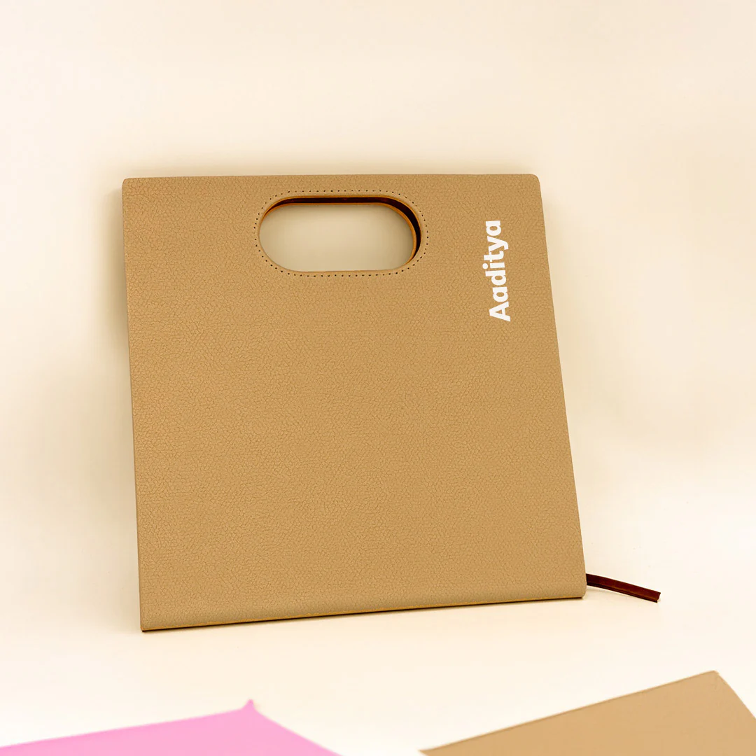 Personalized Beige Handle Notebook - Image 4