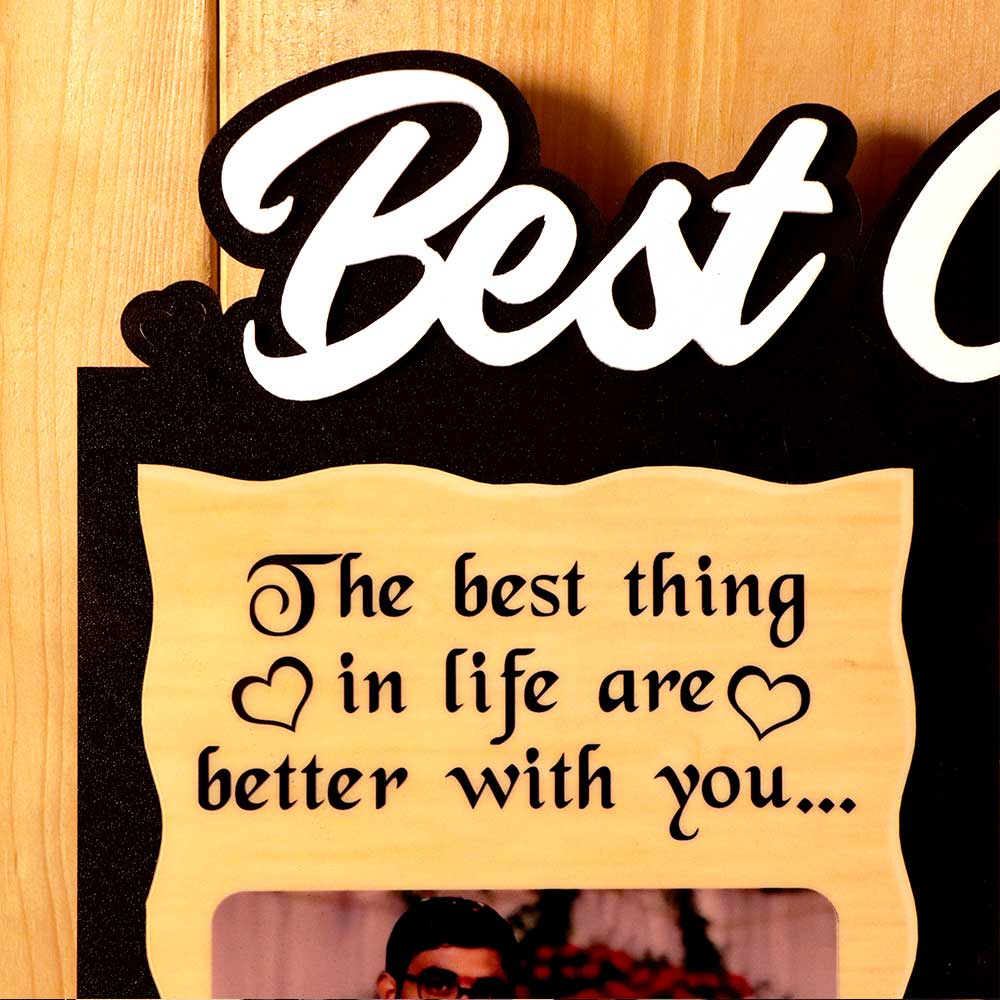 Personalized Best Couple Photo Wooden Table Top - Image 4