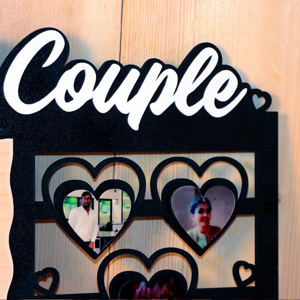 Personalized Best Couple Photo Wooden Table Top - Image 5
