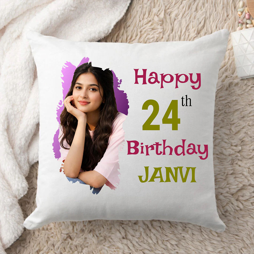 Personalized Birthday Photo Cushion for Her - Image 5