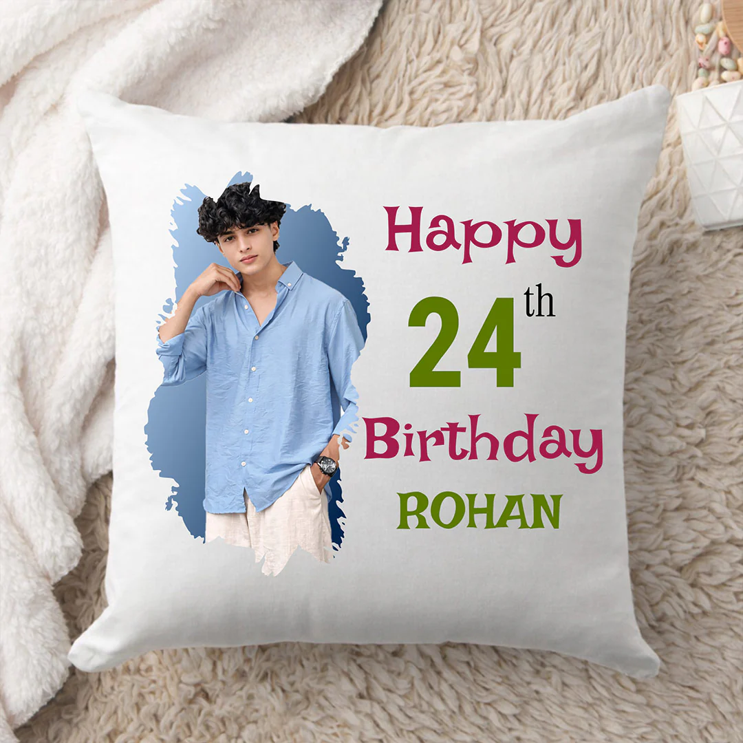 Personalized Birthday Photo Cushion for Him - Image 3