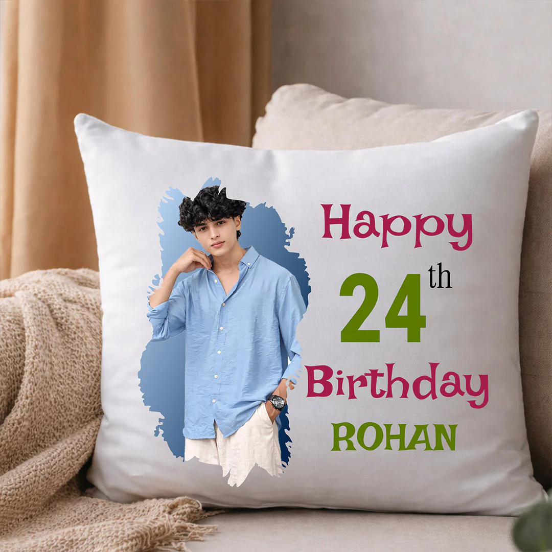 Personalized Birthday Photo Cushion for Him - Image 4