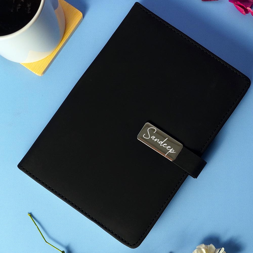 Exclusive Diary With Flip Strap Closure - Black - Image 6