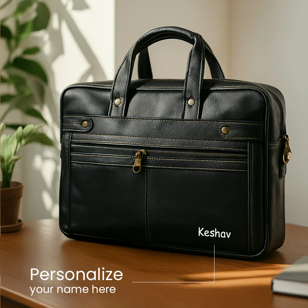 Personalized Black Laptop Bag for Office - Image 2