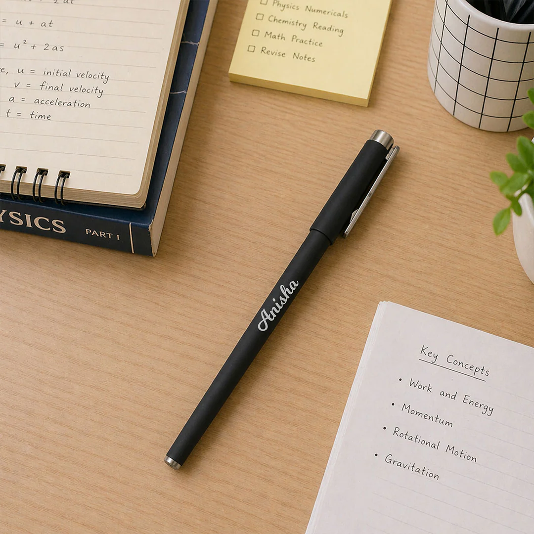 Personalized Black Name Pen Gift for Students & Office Use
