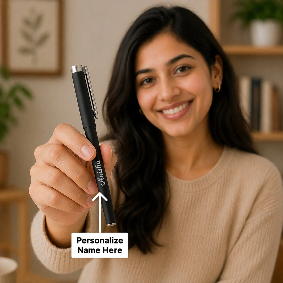 Personalized Black Name Pen Gift for Students & Office Use - Image 2