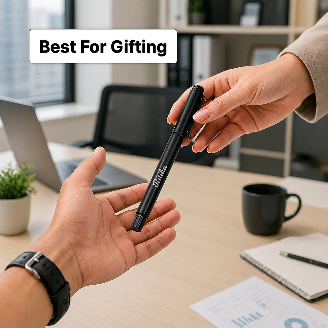 Personalized Black  Pen | Sleek Writing Gift for Professionals & Students - Image 3