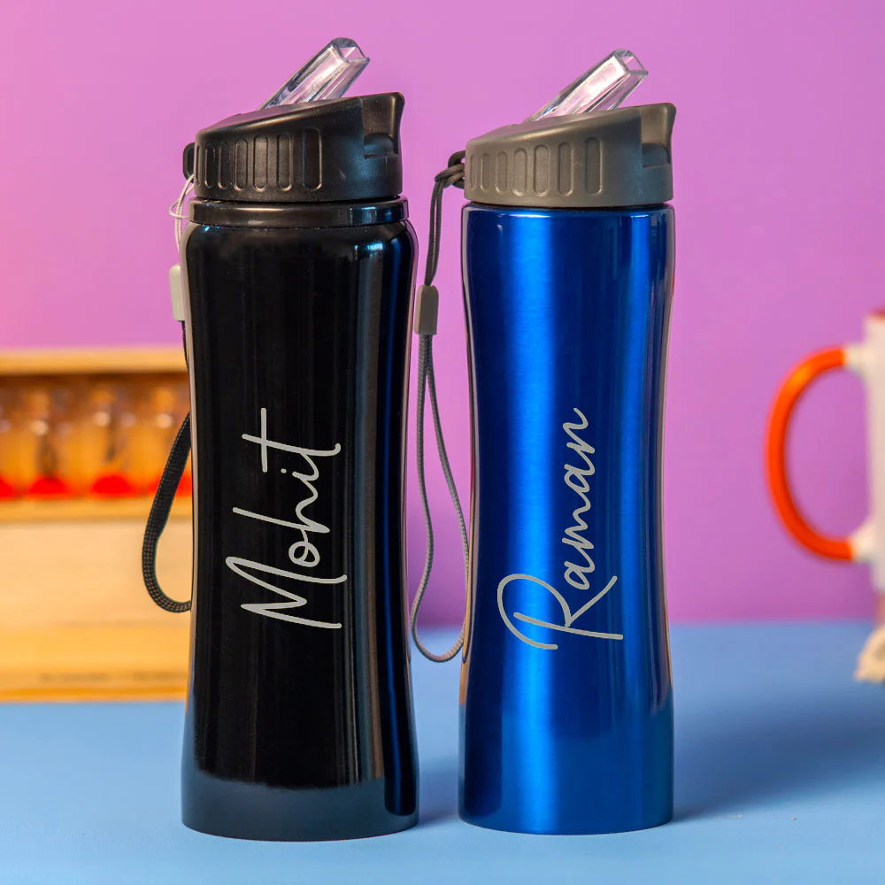 Customized Black Stainless Sipper Water Bottle - Image 4