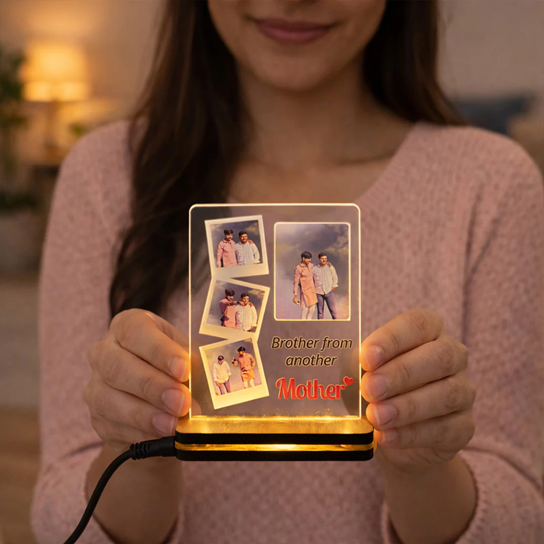 Personalized Brother Photo LED Lamp-8×6" - Image 3
