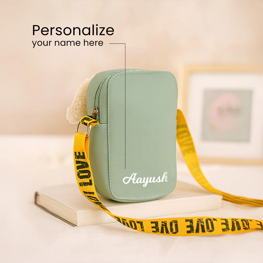 Personalized Bunny Plush Sling Bag - Image 2