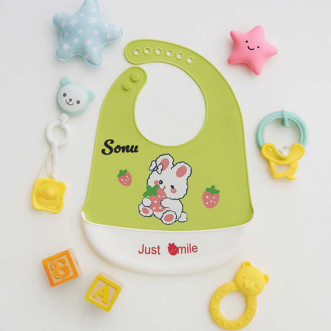 Personalized Bunny Silicone Bib for Babies - Image 2