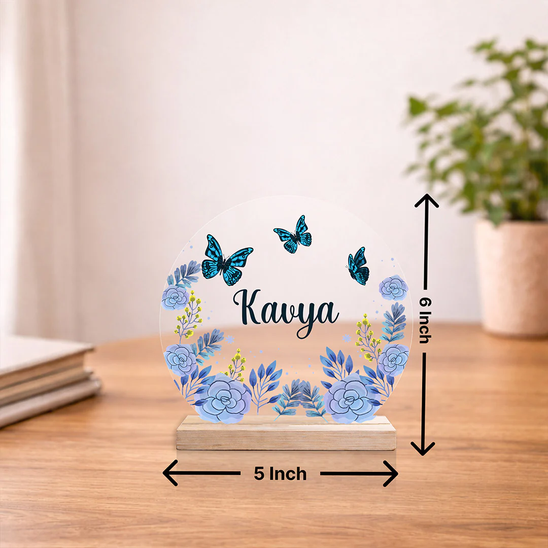 Personalized Butterfly Name Acrylic Table Stand for Girls, Kids & Loved Ones (6x5") - Image 2