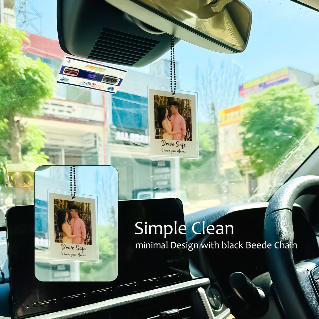 Personalized Car Hanger with Photo & Text – 3x2.5 inch Acrylic Tag - Image 4
