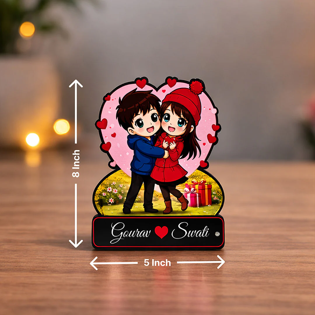 Personalized Cartoon Couple Acrylic Lamp-5×8" - Image 3