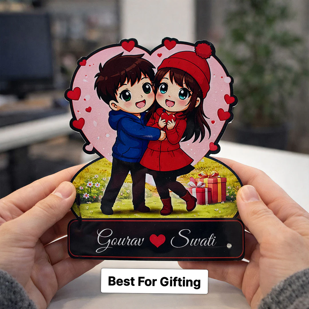 Personalized Cartoon Couple Acrylic Lamp-5×8" - Image 4