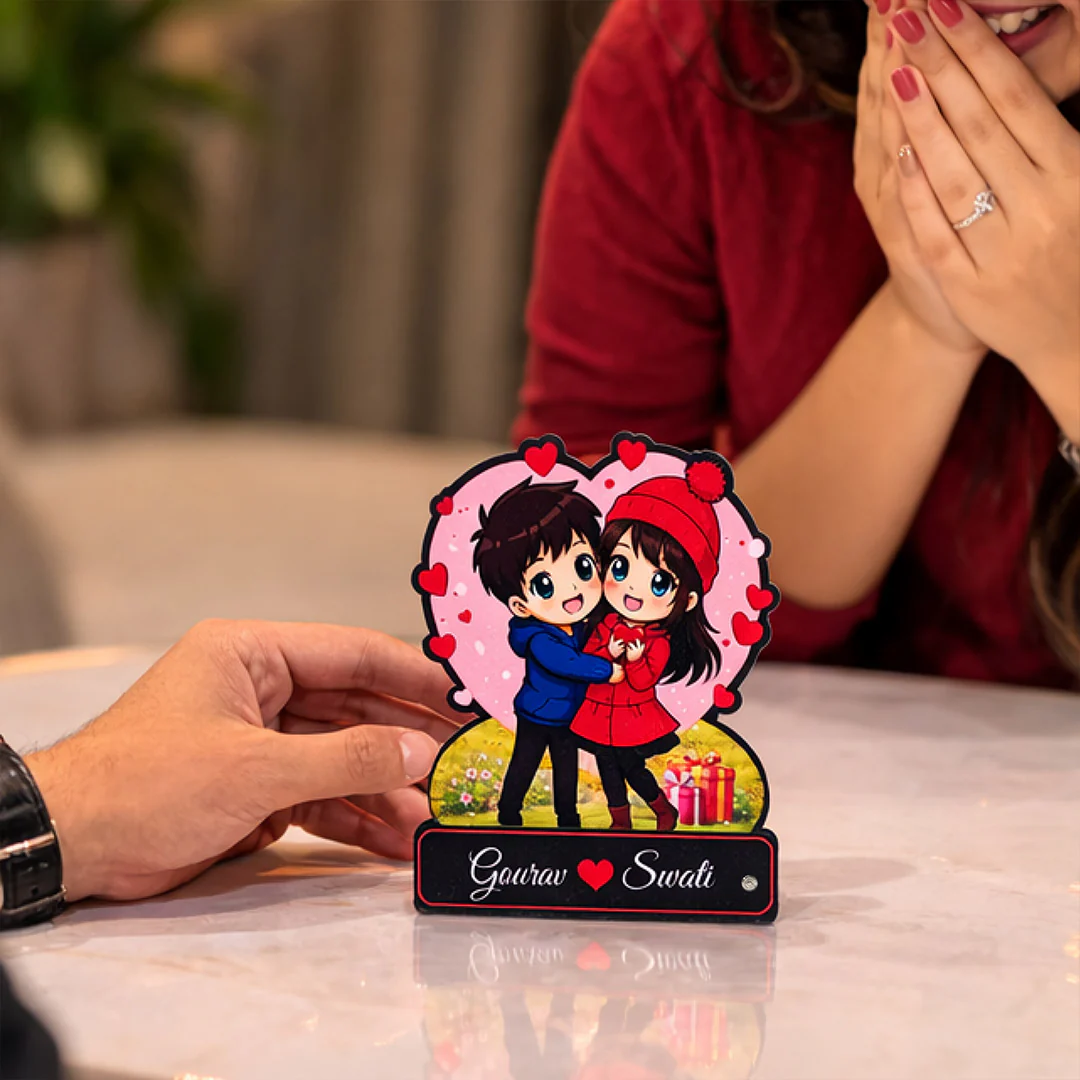 Personalized Cartoon Couple Acrylic Lamp-5×8" - Image 5