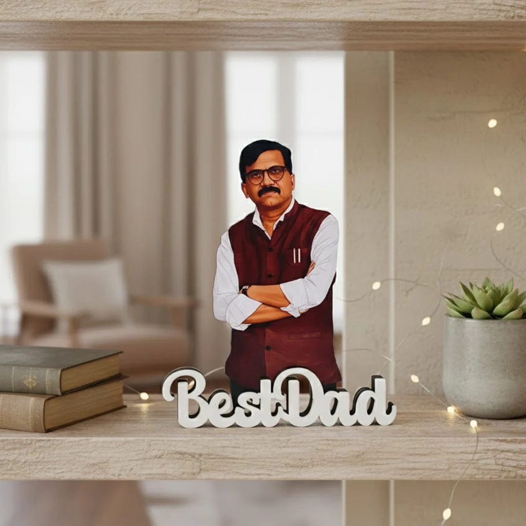 Personalized Cartoon Name Table Stand – Best Dad Edition (7×6 Inch) - Image 6