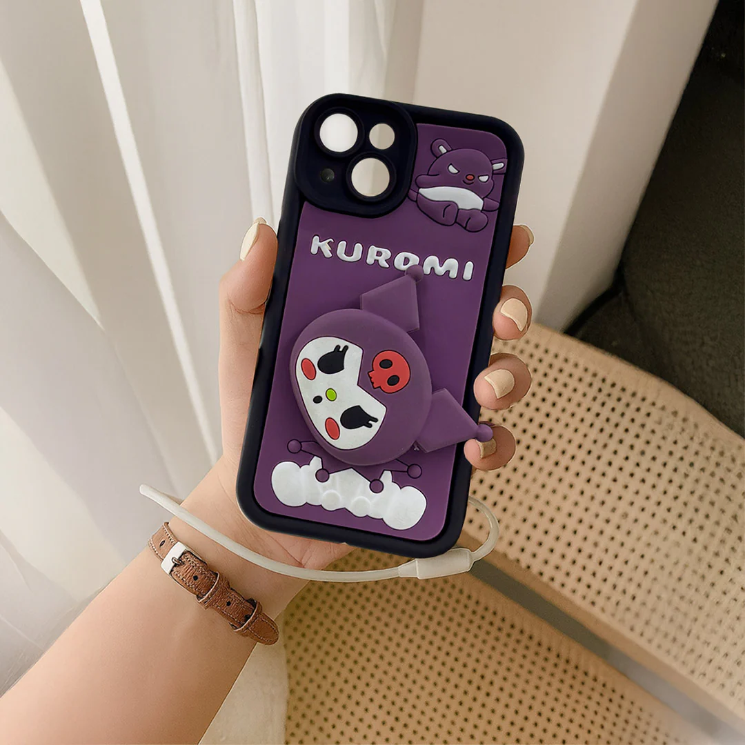 Personalized Cartoon Phone Case with Pop Holder - Image 3
