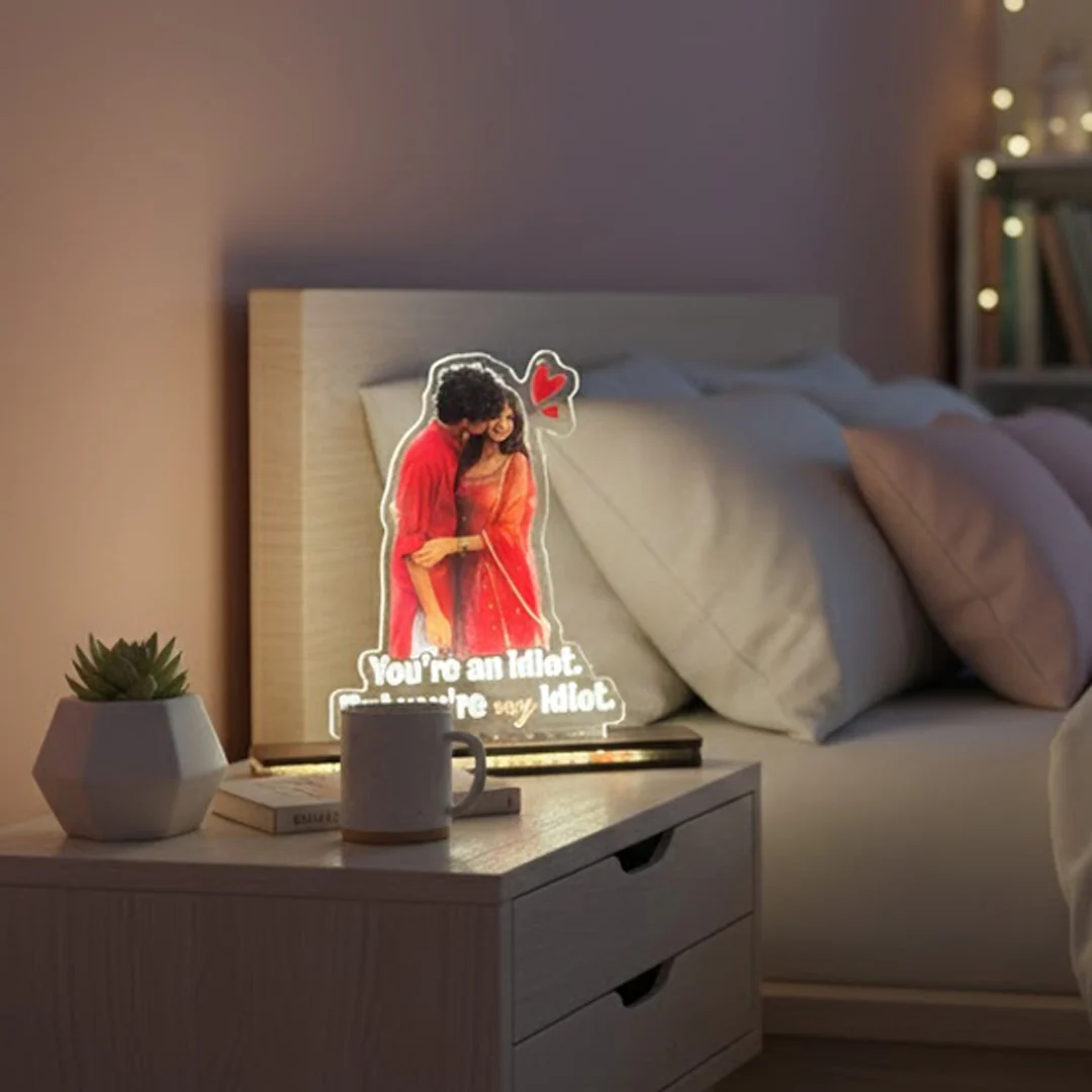Personalized Couple Acrylic LED Lamp-5×7" - Image 7