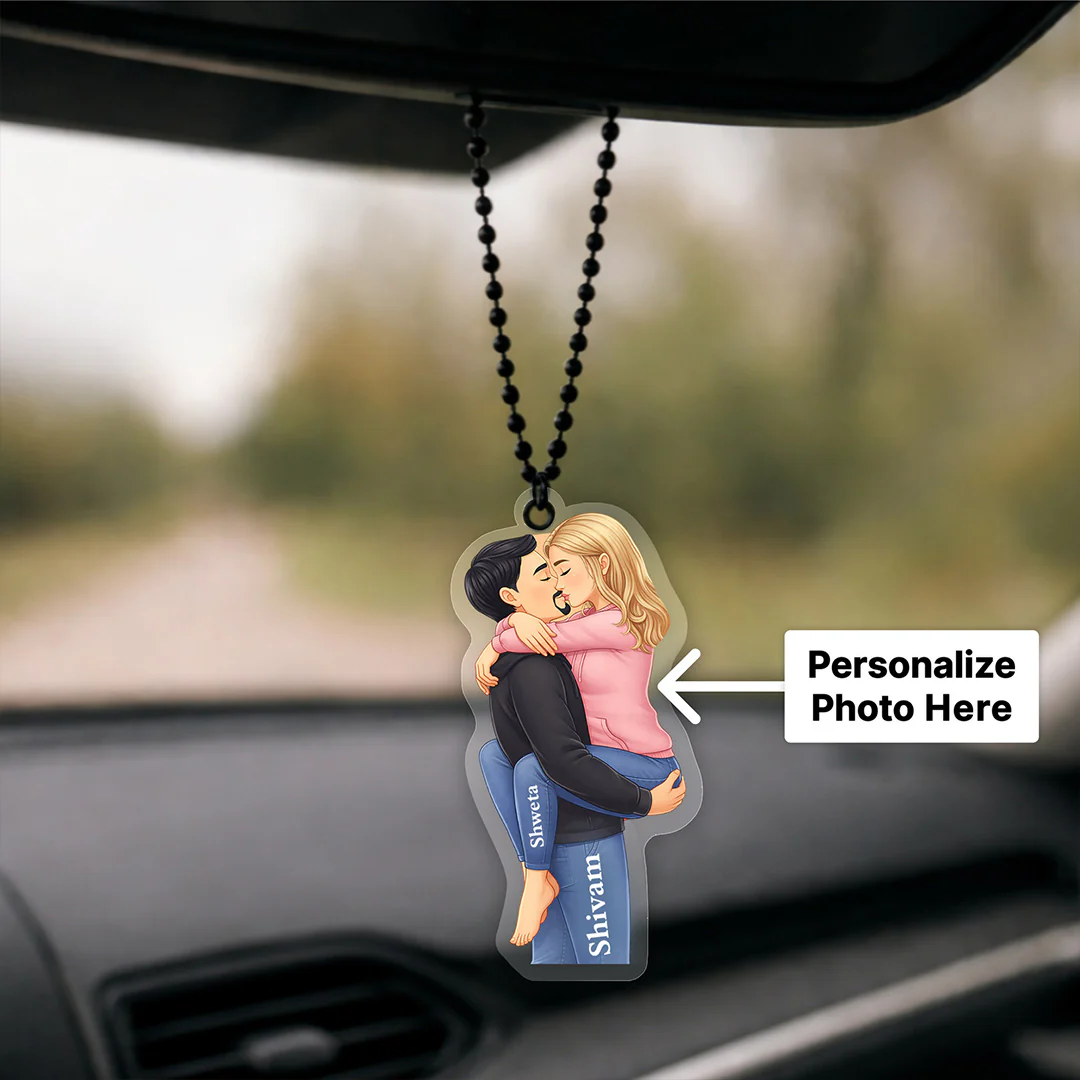 Personalized Couple Car Hanger-Acrylic Romantic Car Charm (3x2") - Image 3