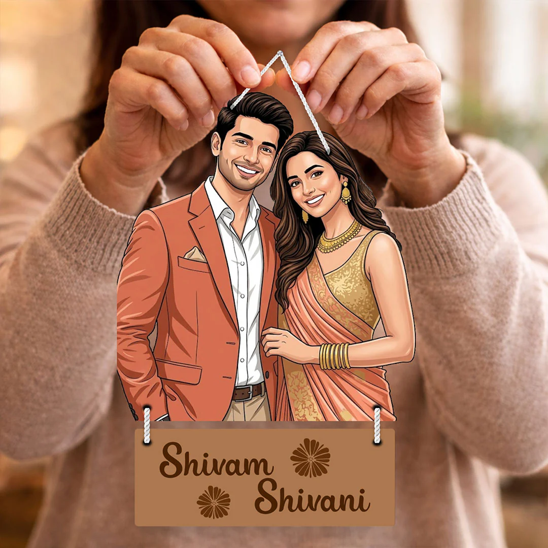 Personalized Couple Cutout Wall Hanger-11x16" - Image 4