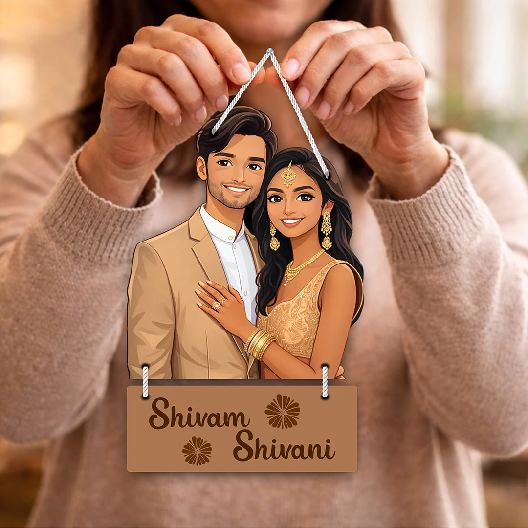 Personalized Couple Cutout Wall Hanger-11x16" - Image 8
