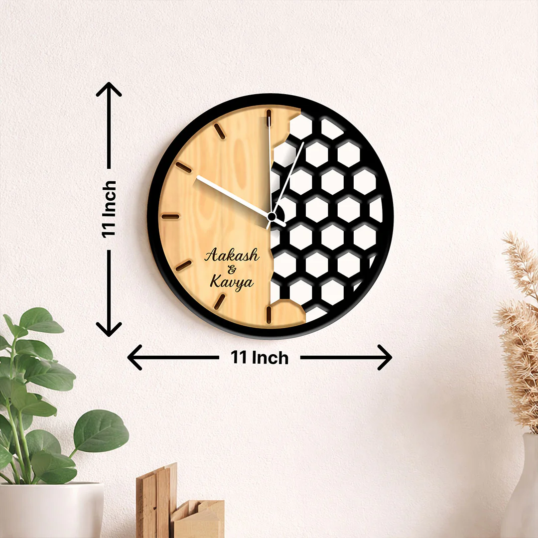 Personalized Couple Designer Wall Clock-11x11" - Image 2