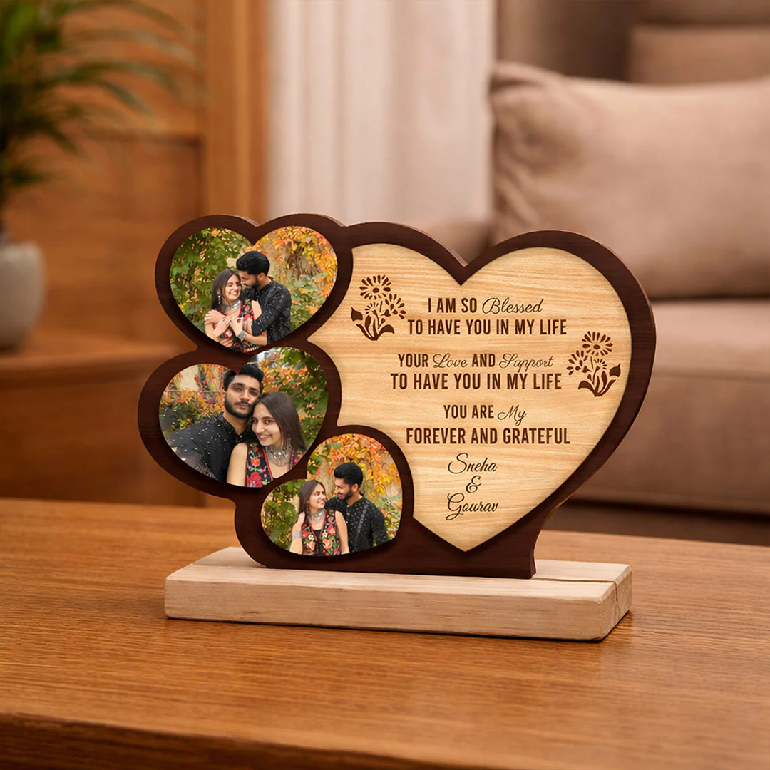 Personalized Couple Heart Photo Frame-7×6"