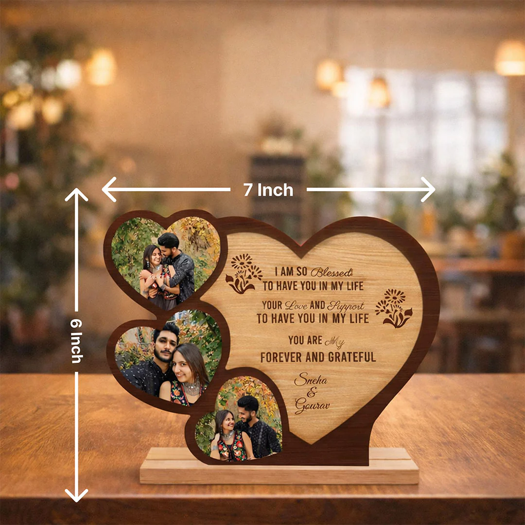 Personalized Couple Heart Photo Frame-7×6" - Image 3