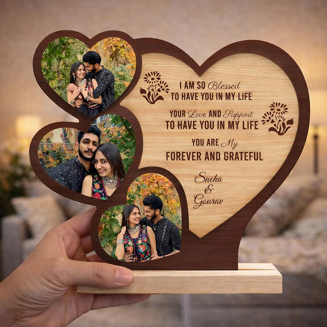 Personalized Couple Heart Photo Frame-7×6" - Image 5