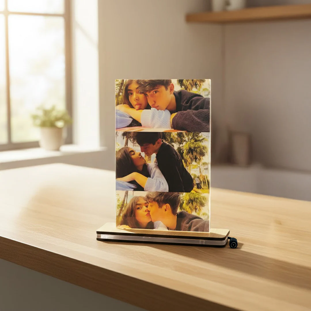 Personalized Couple Memory Acrylic Lamp – 6×9"