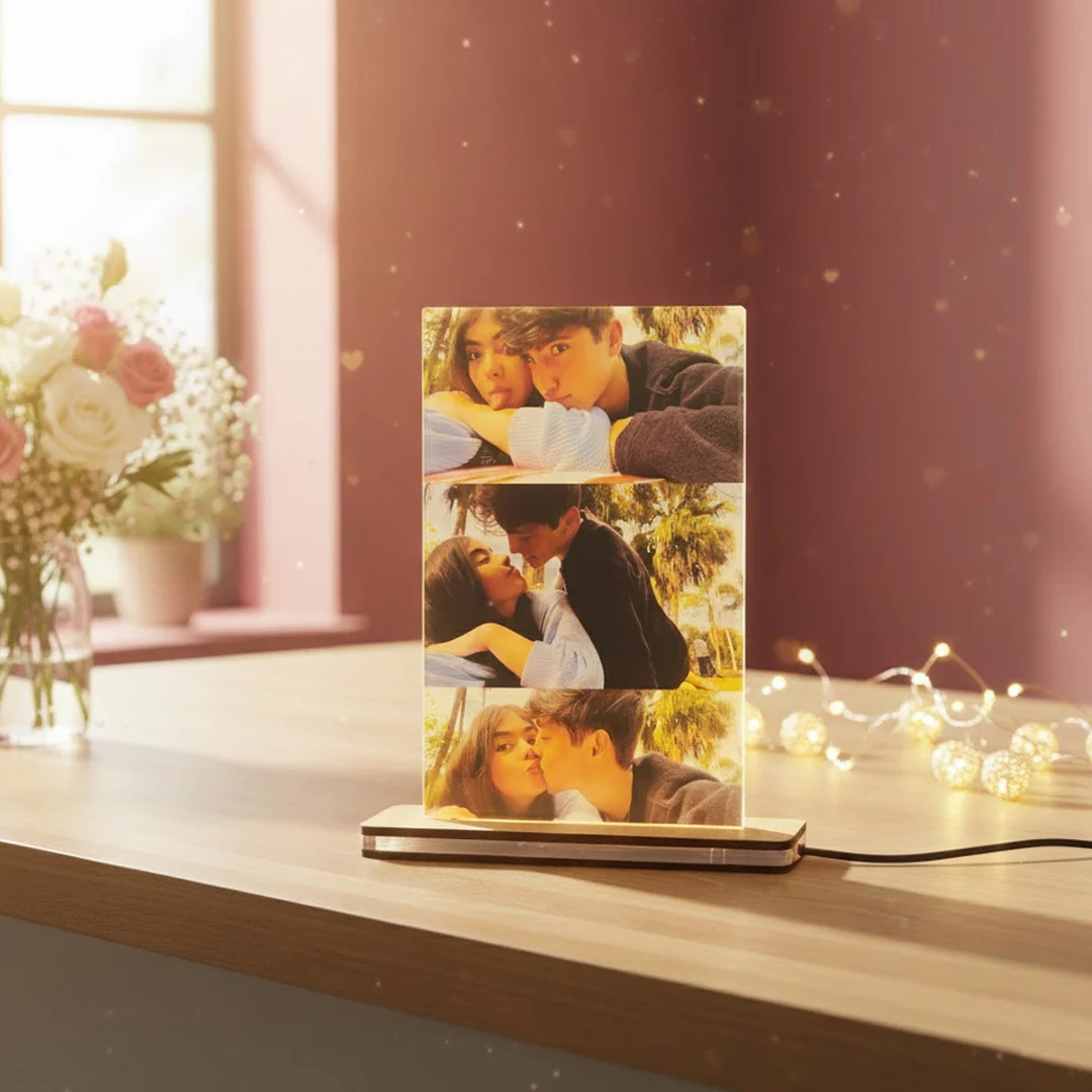 Personalized Couple Memory Acrylic Lamp – 6×9" - Image 3