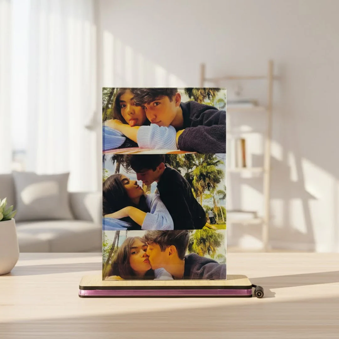 Personalized Couple Memory Acrylic Lamp – 6×9" - Image 4