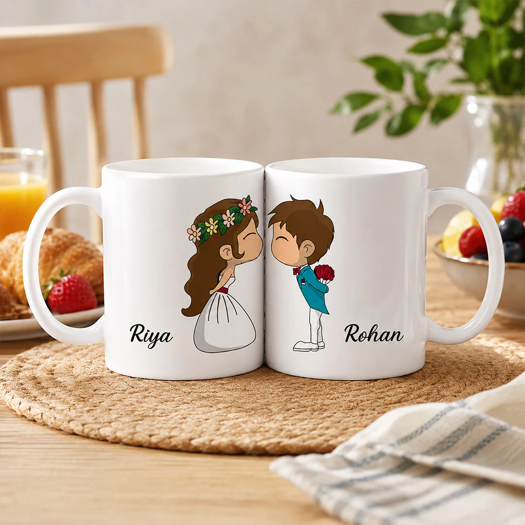 Personalized Couple Mug Set 250ml | Custom His & Her Coffee Mug| Cute Couple Gift for Anniversary, Valentine & Wedding - Image 5
