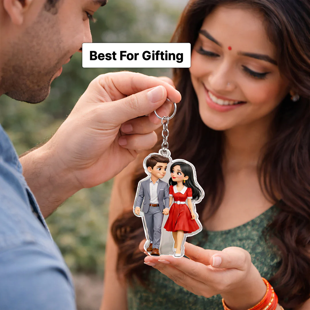 Personalized Couple Photo Acrylic Keychain -2x2.5 Inch - Image 4