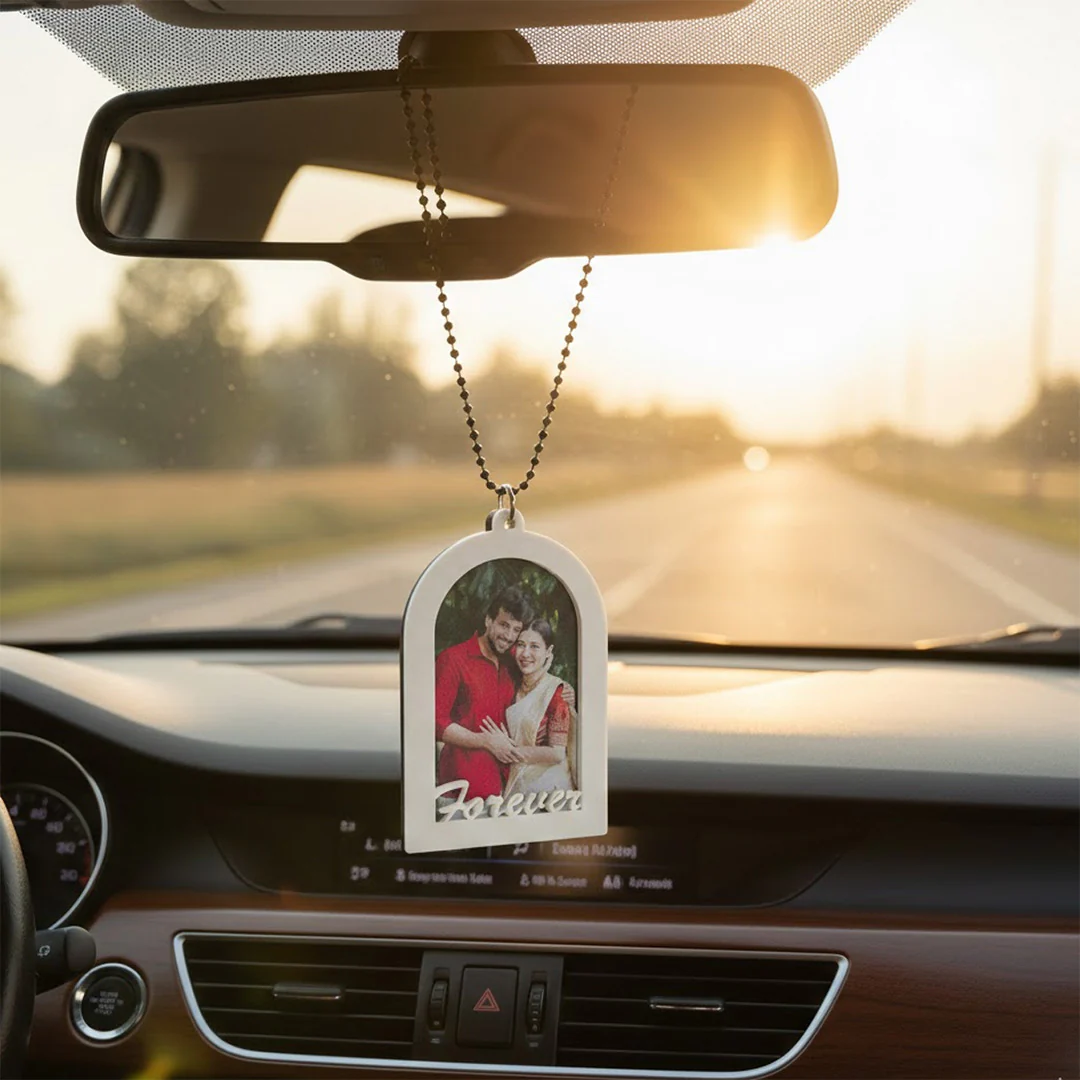 Personalized Couple Photo Car Hanging (3×2”) - Image 2