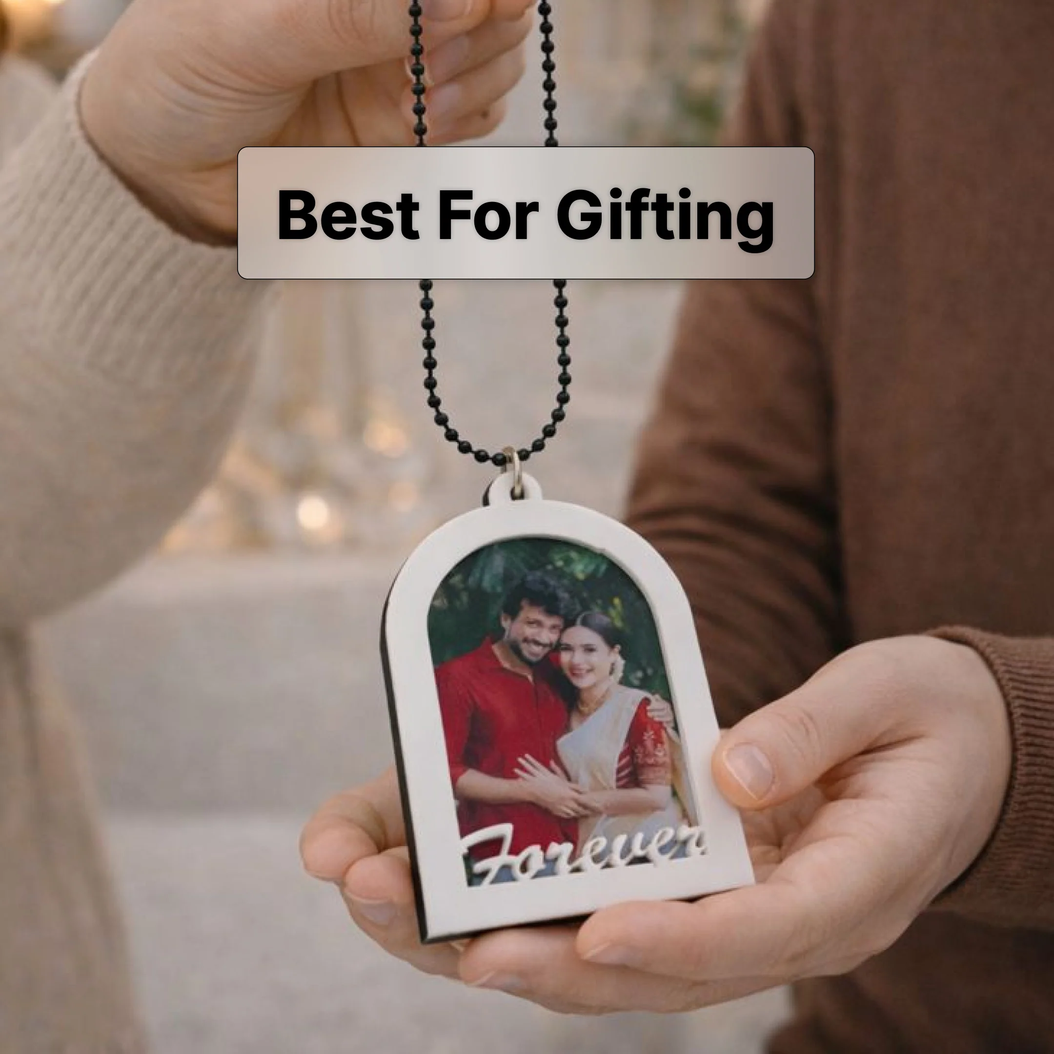 Personalized Couple Photo Car Hanging (3×2”) - Image 3