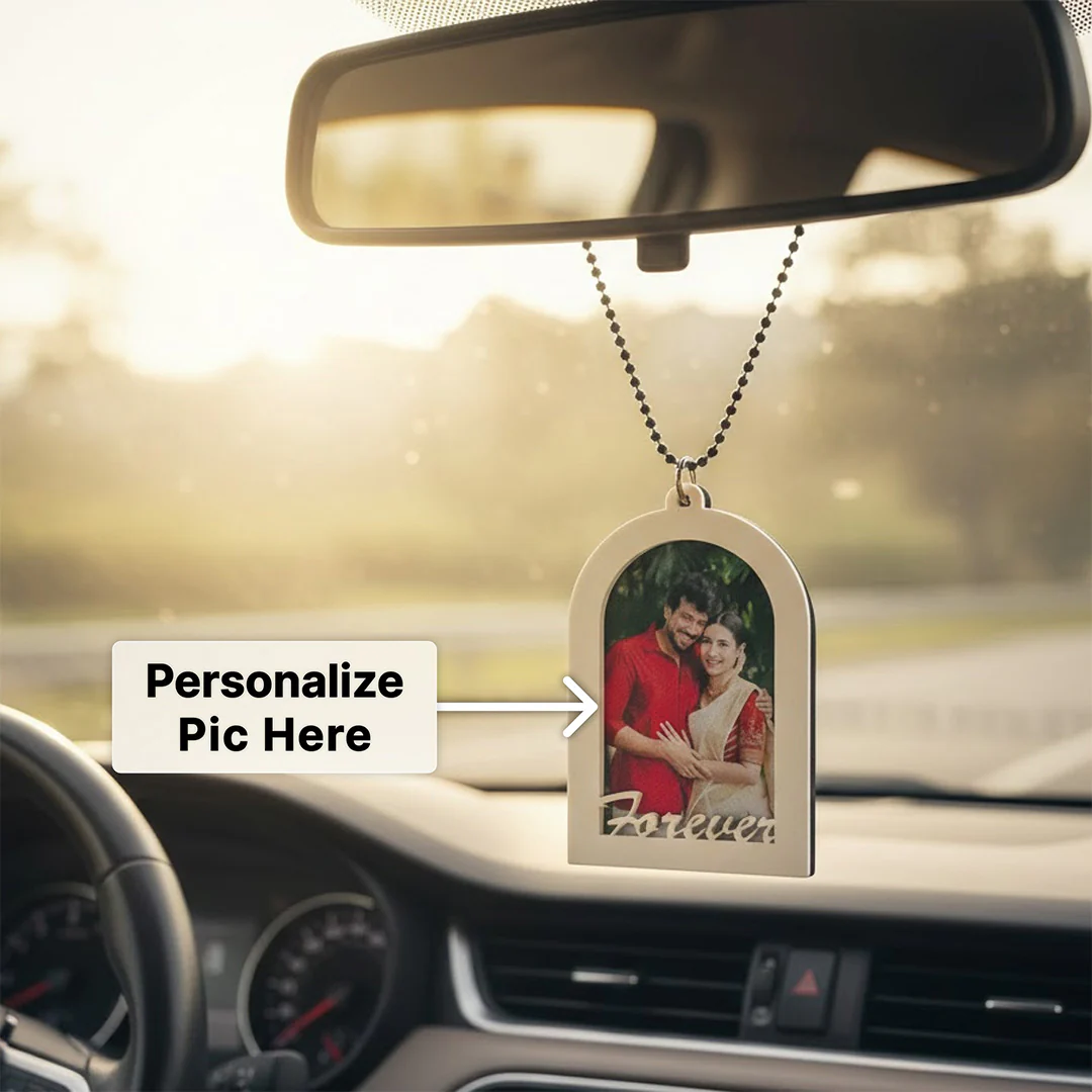 Personalized Couple Photo Car Hanging (3×2”) - Image 4