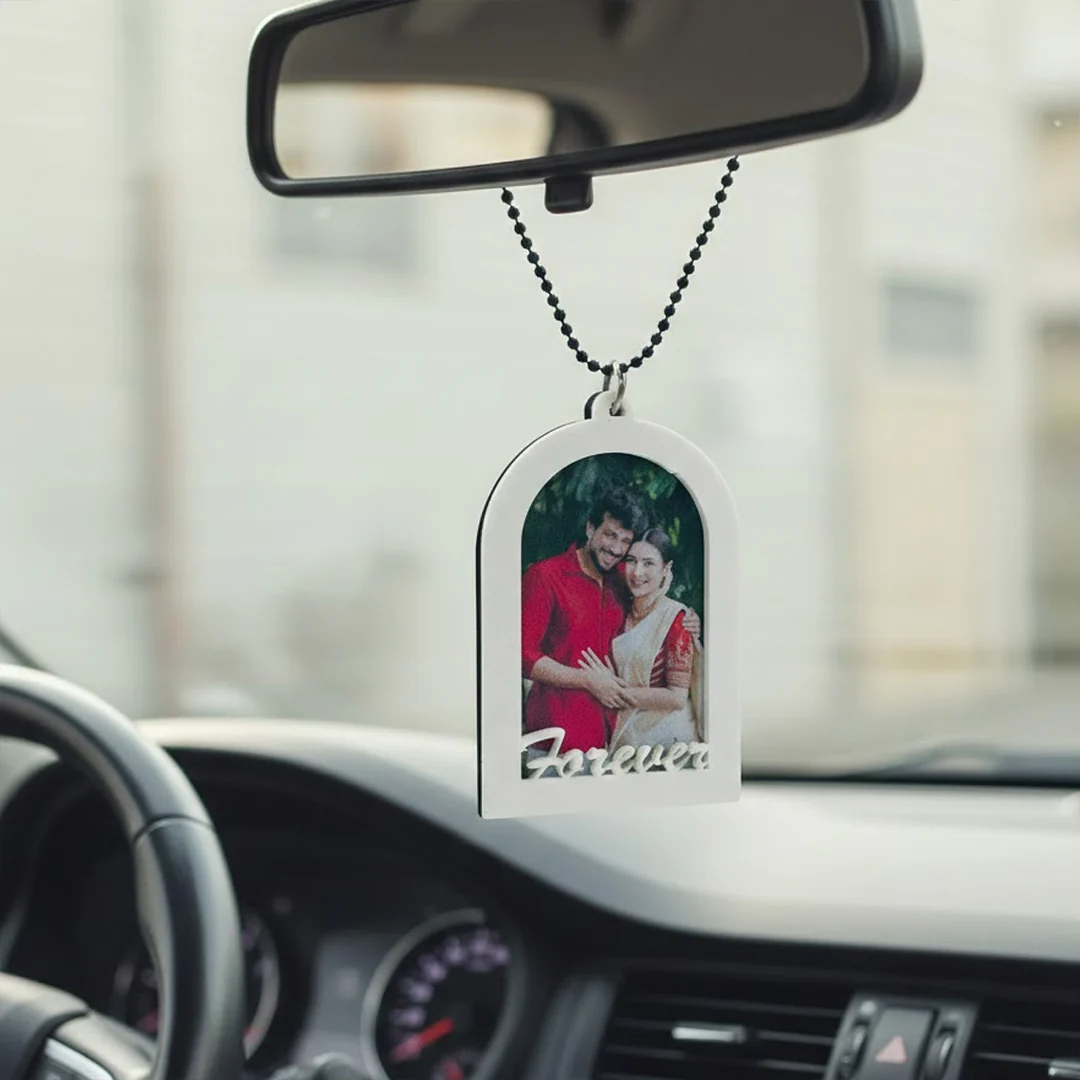 Personalized Couple Photo Car Hanging (3×2”) - Image 5