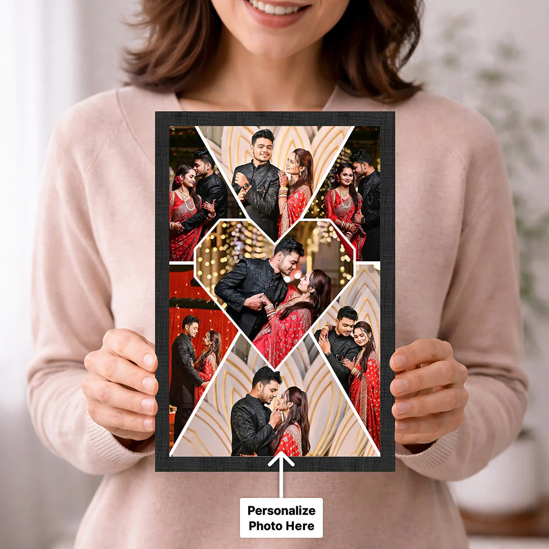 Personalized Couple Photo Collage Wall Frame | Custom Romantic Memory Picture Frame Gift - Image 3