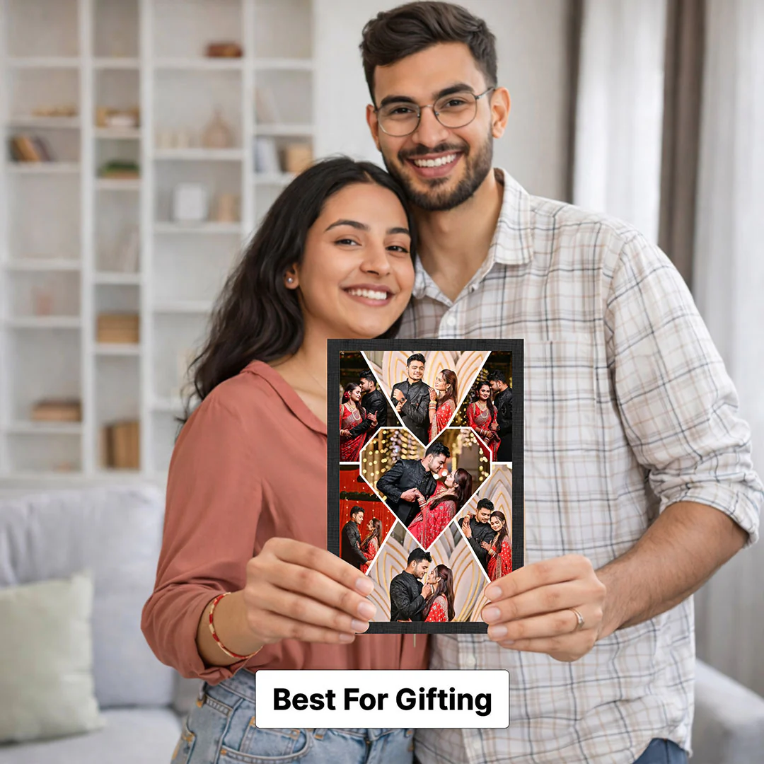 Personalized Couple Photo Collage Wall Frame | Custom Romantic Memory Picture Frame Gift - Image 5