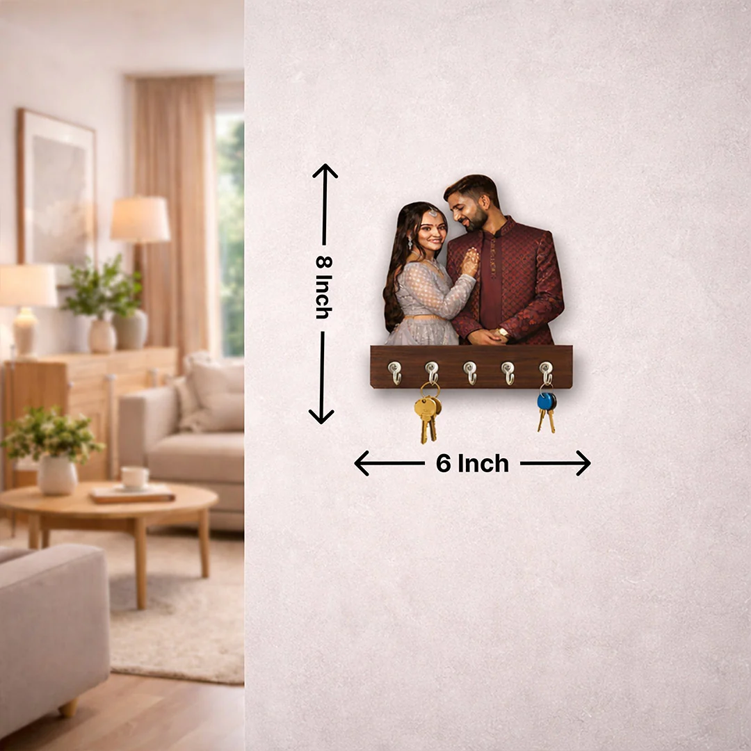Personalized Couple Photo Key Holder (6x8”) - Image 3